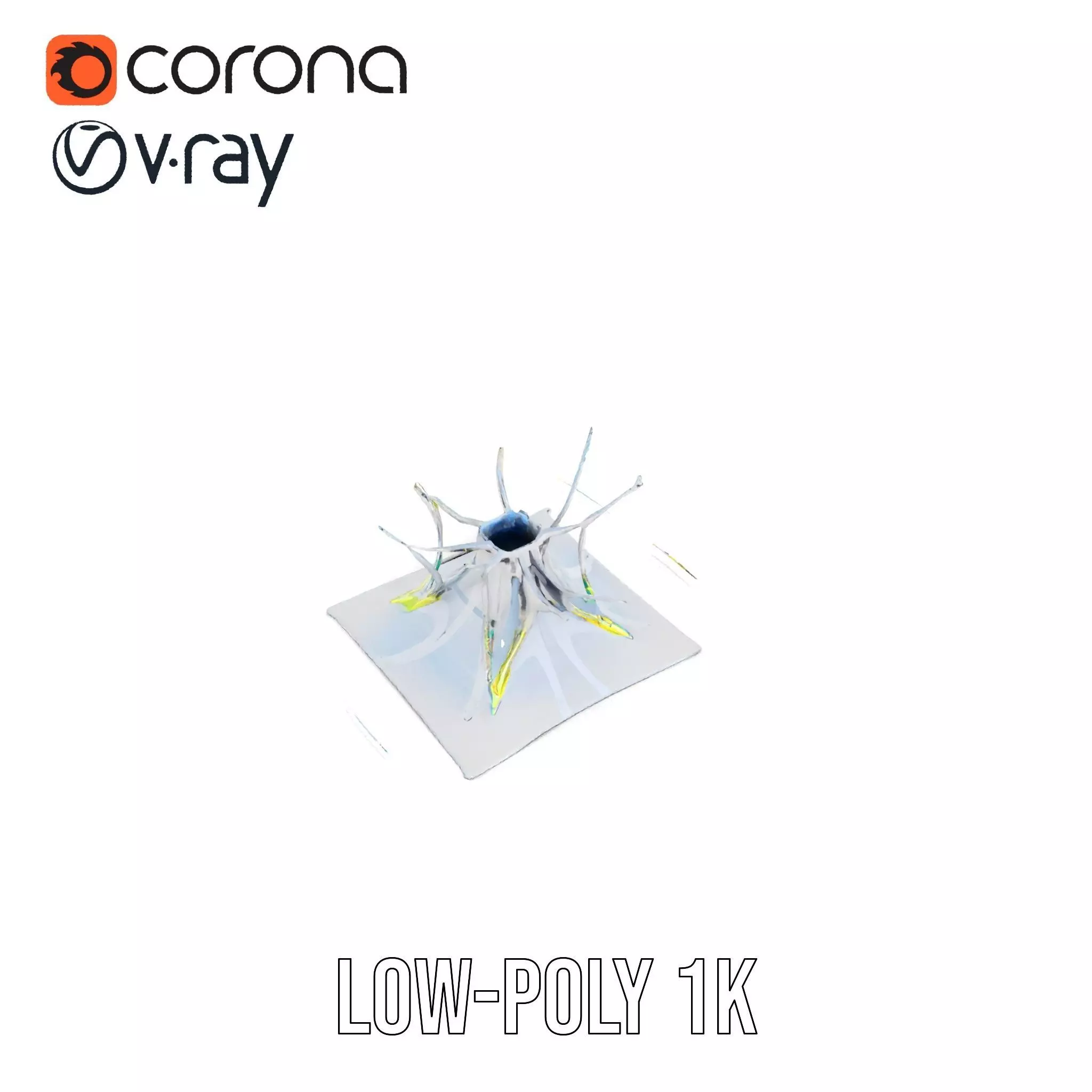 Crystal Water Splash model pack Low-poly 3D model_7