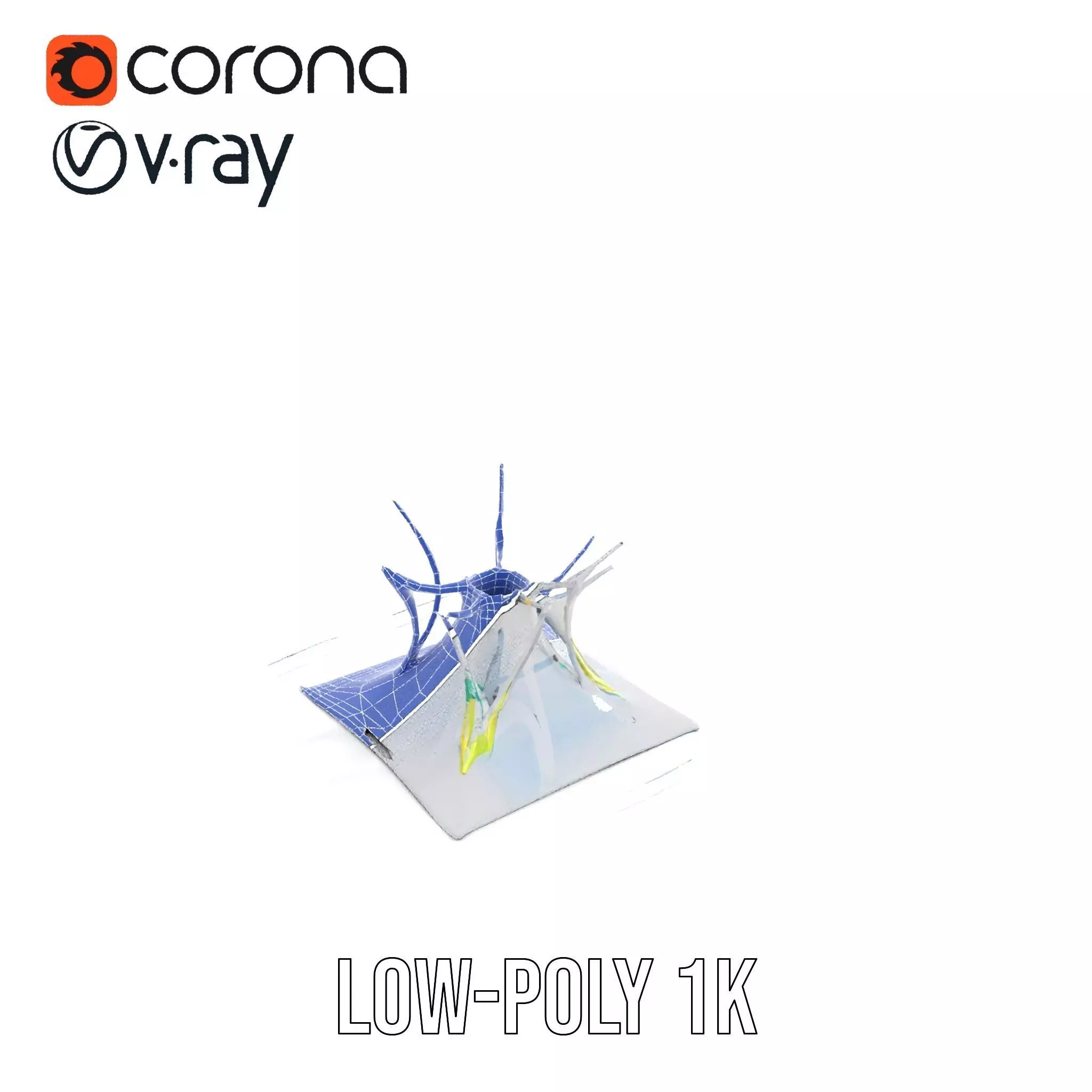 Crystal Water Splash model pack Low-poly 3D model_22