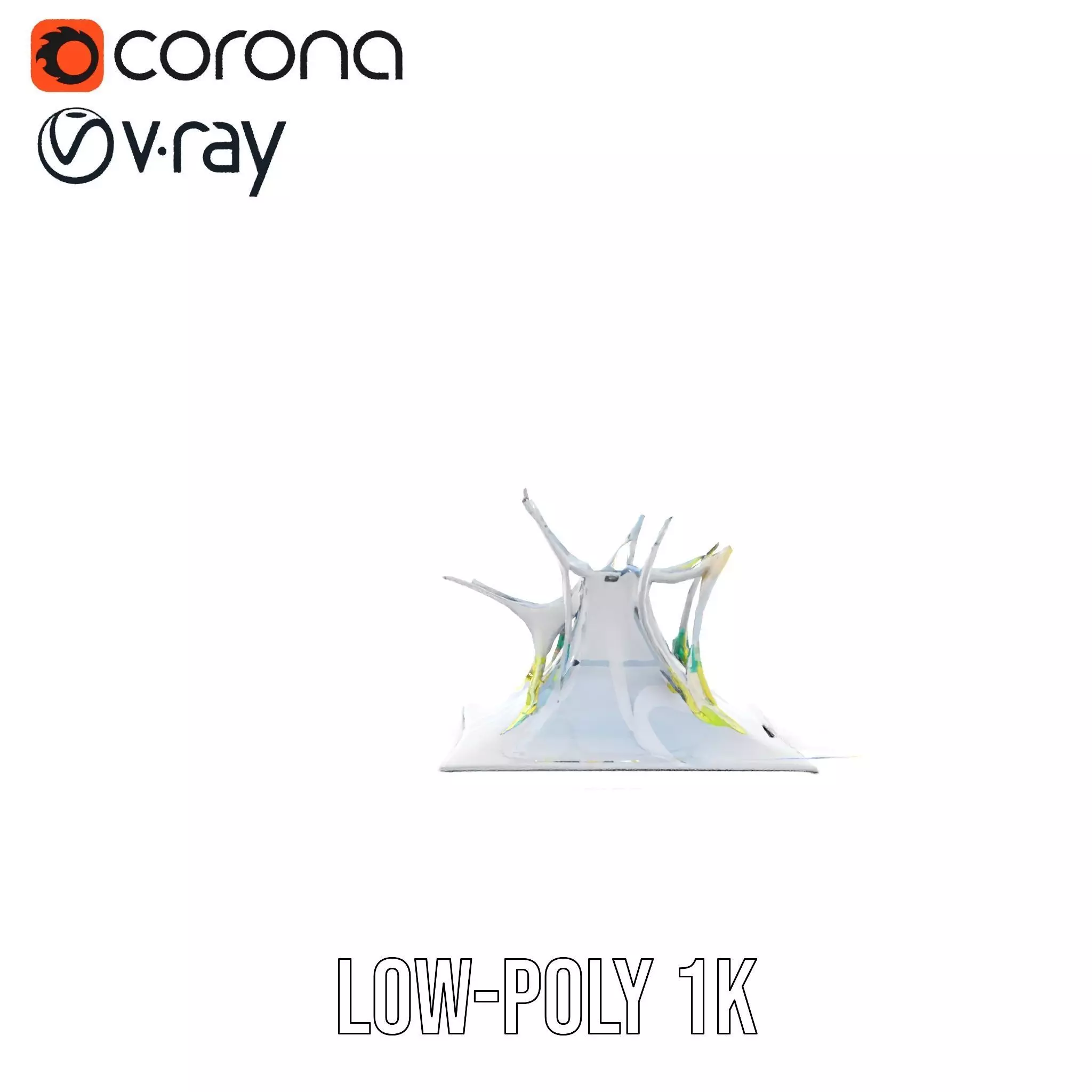 Crystal Water Splash model pack Low-poly 3D model_13