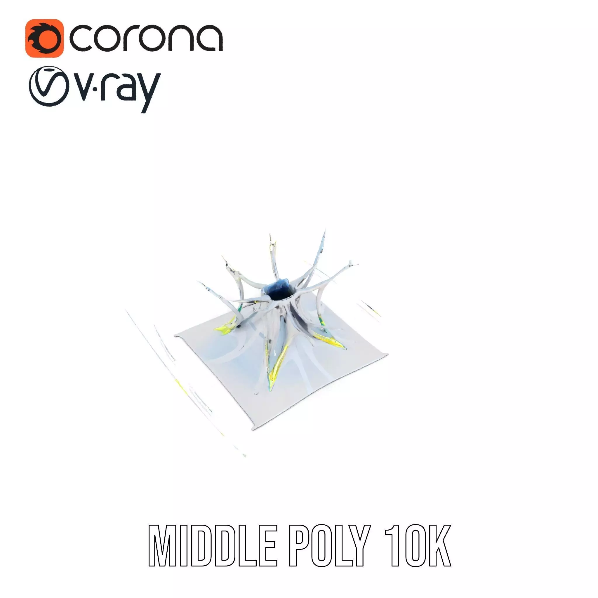 Crystal Water Splash model pack Low-poly 3D model_5