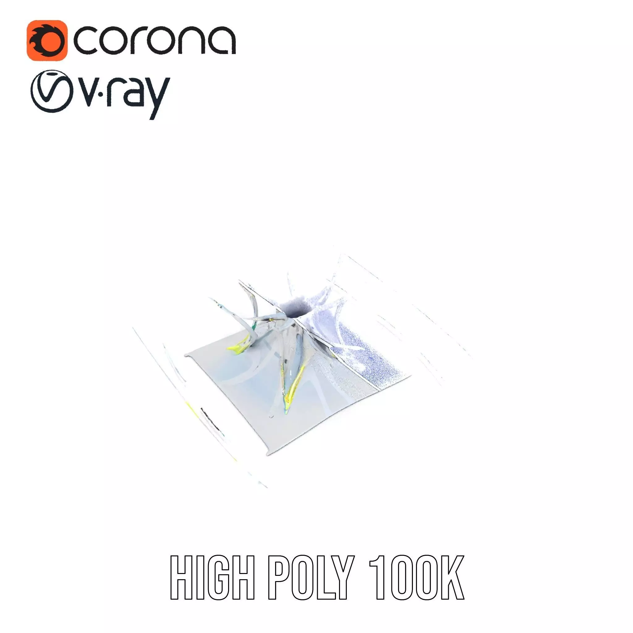 Crystal Water Splash model pack Low-poly 3D model_32