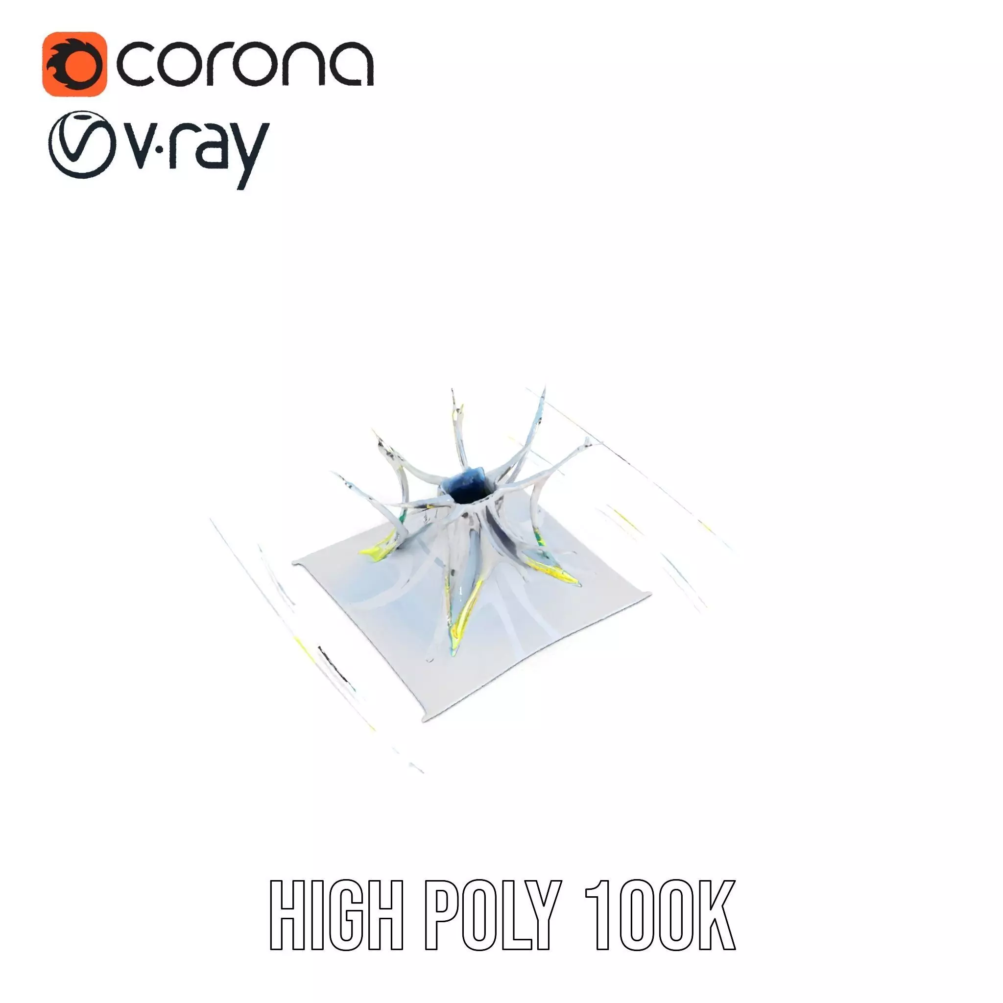 Crystal Water Splash model pack Low-poly 3D model_14