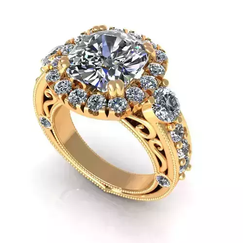 Orange Sapphire Wedding Ring