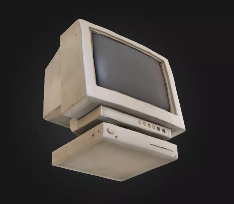 Vintage Monitor Low-poly 3D model_11