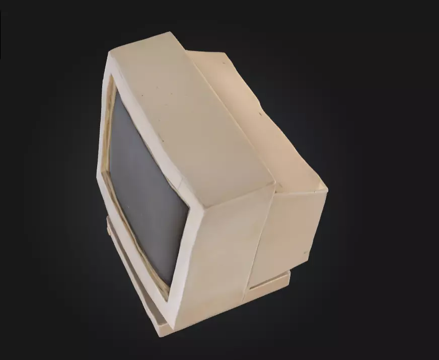 Vintage Monitor Low-poly 3D model_8