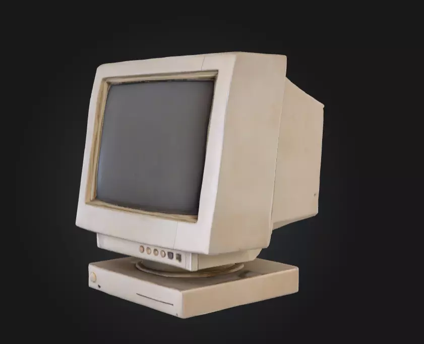 Vintage Monitor Low-poly 3D model_6