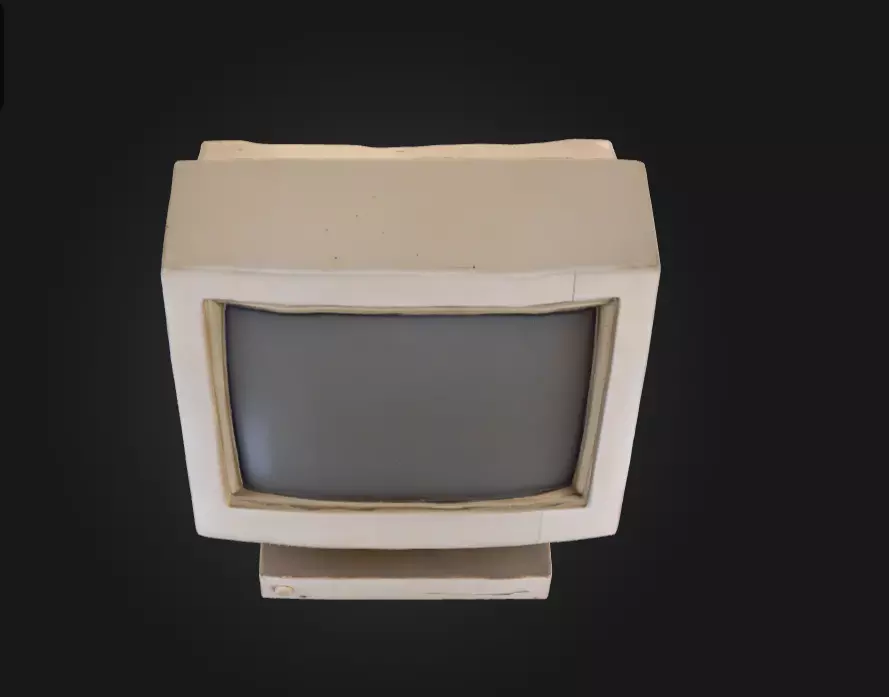Vintage Monitor Low-poly 3D model_7