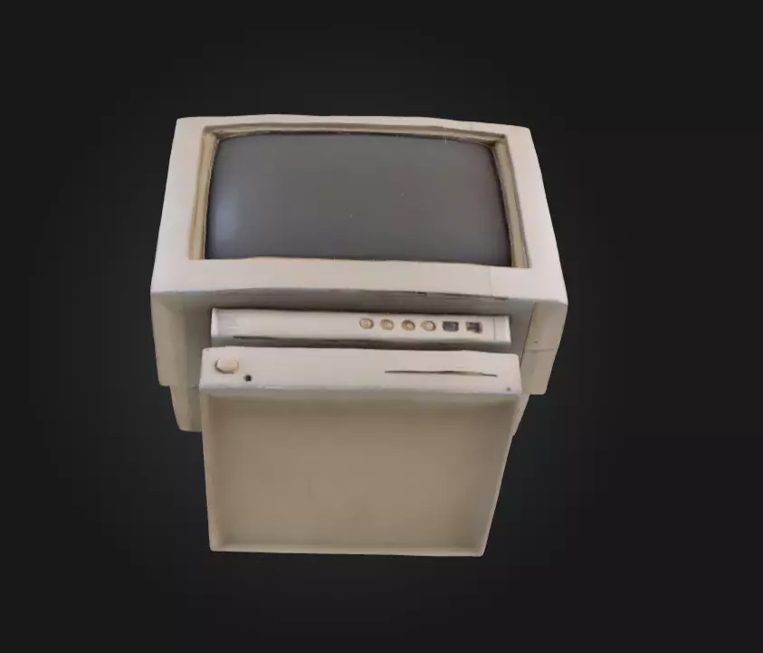Vintage Monitor Low-poly 3D model_10