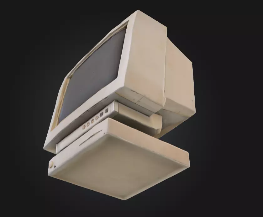 Vintage Monitor Low-poly 3D model_12