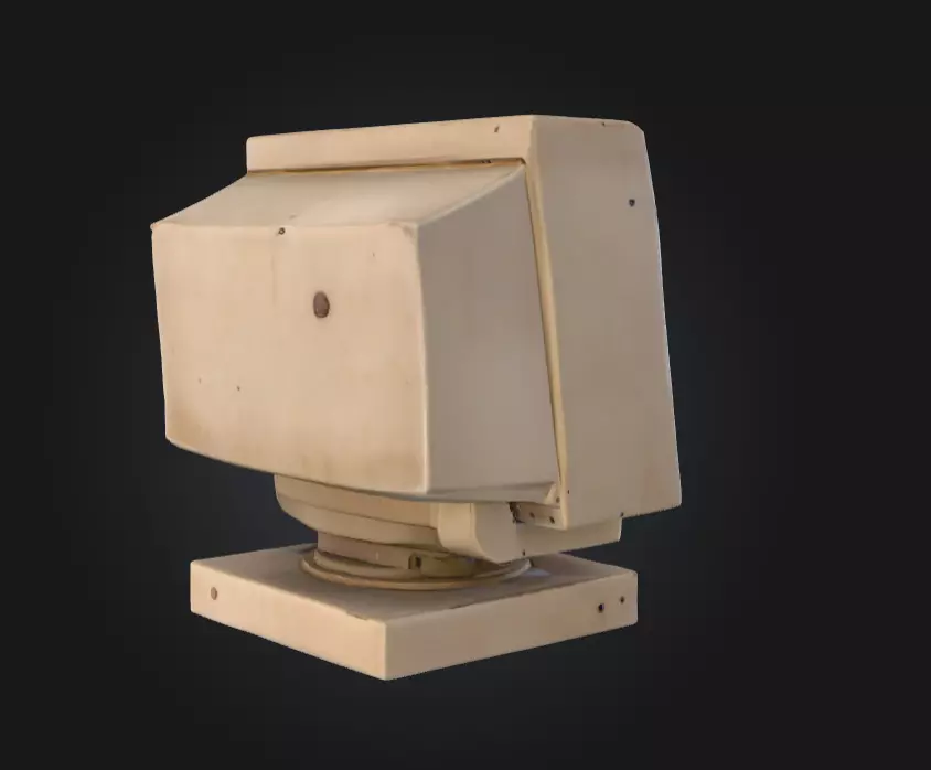 Vintage Monitor Low-poly 3D model_3