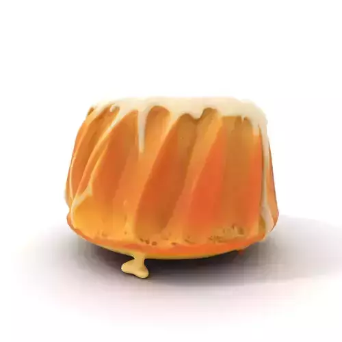 Vanilla Drizzle Cake model pack Low-poly 3D model 5