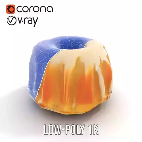Vanilla Drizzle Cake model pack Low-poly 3D model 7
