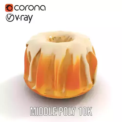 Vanilla Drizzle Cake model pack Low-poly 3D model 6