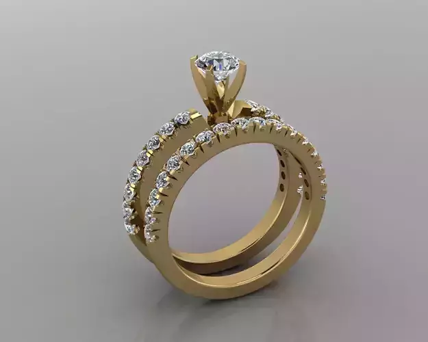 Woman Engagement Ring Pav Set