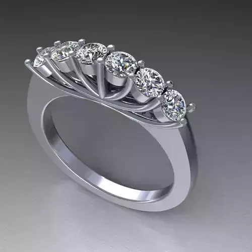 Six Stone Woman Wedding Ring
