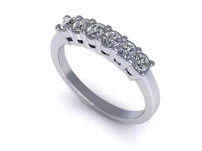Six Stone Woman Wedding Ring