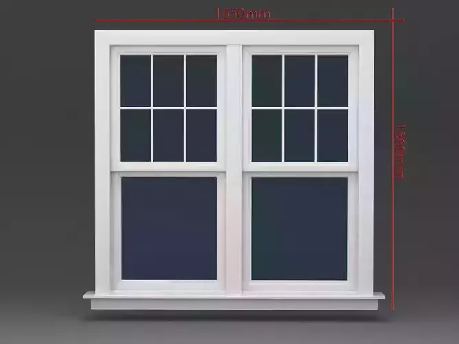 Window Doublehung Two operating 3D model