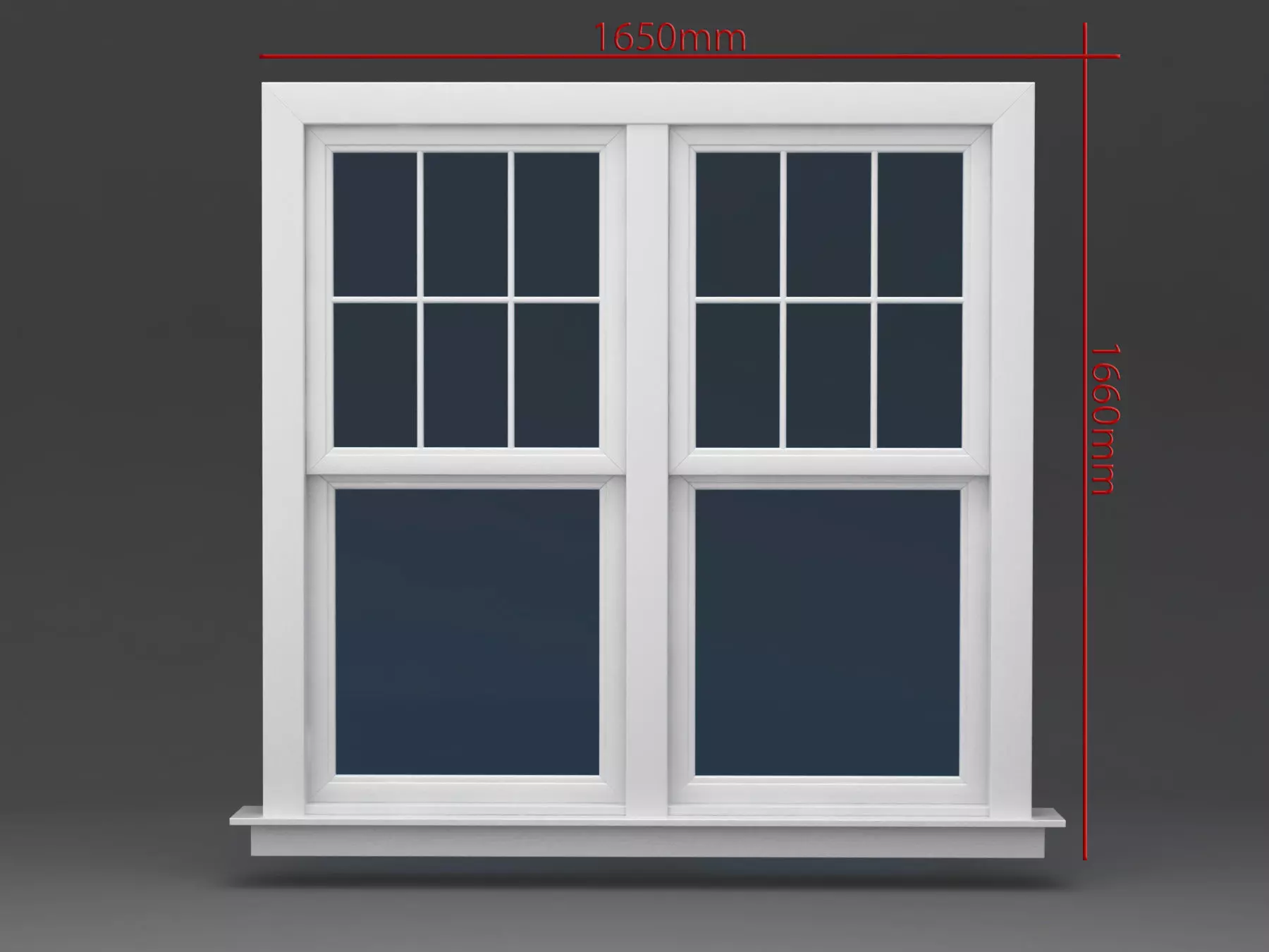 Window Doublehung Two operating 3D model_0
