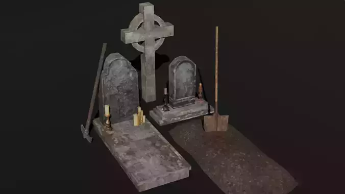 PSX - PS1 - Graveyard Pack - Low Poly