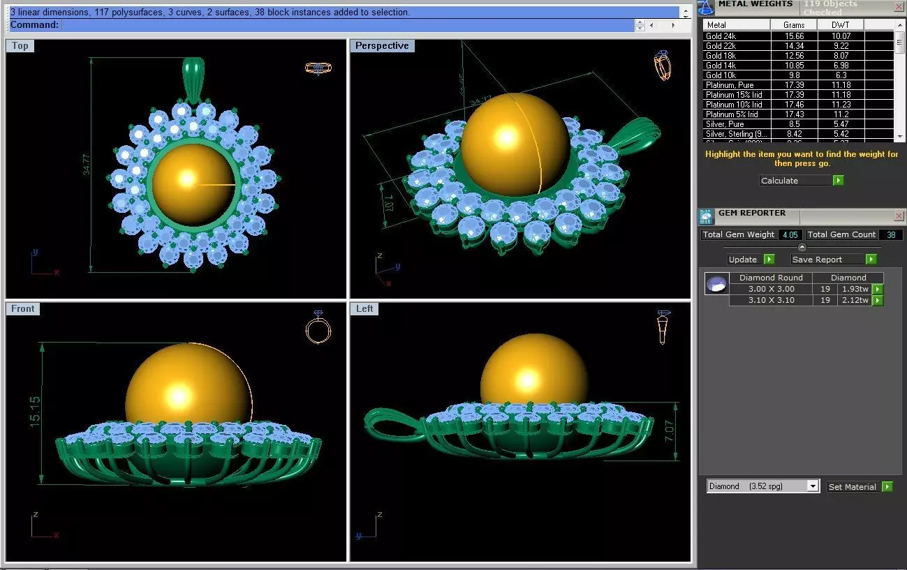 Pear Pendant 3D print model_4