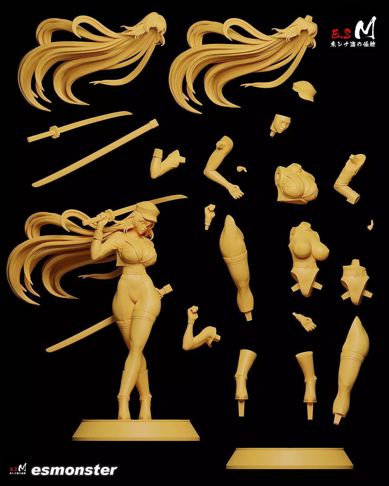 Esdeath SKIN character by E S Monster 3D print model_21