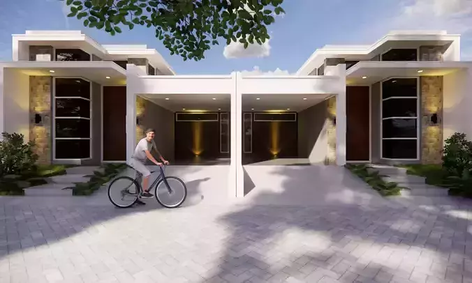 3D House Design Model Facade Only 7 3D model 3D House Design Model Facade Only 7 3D model