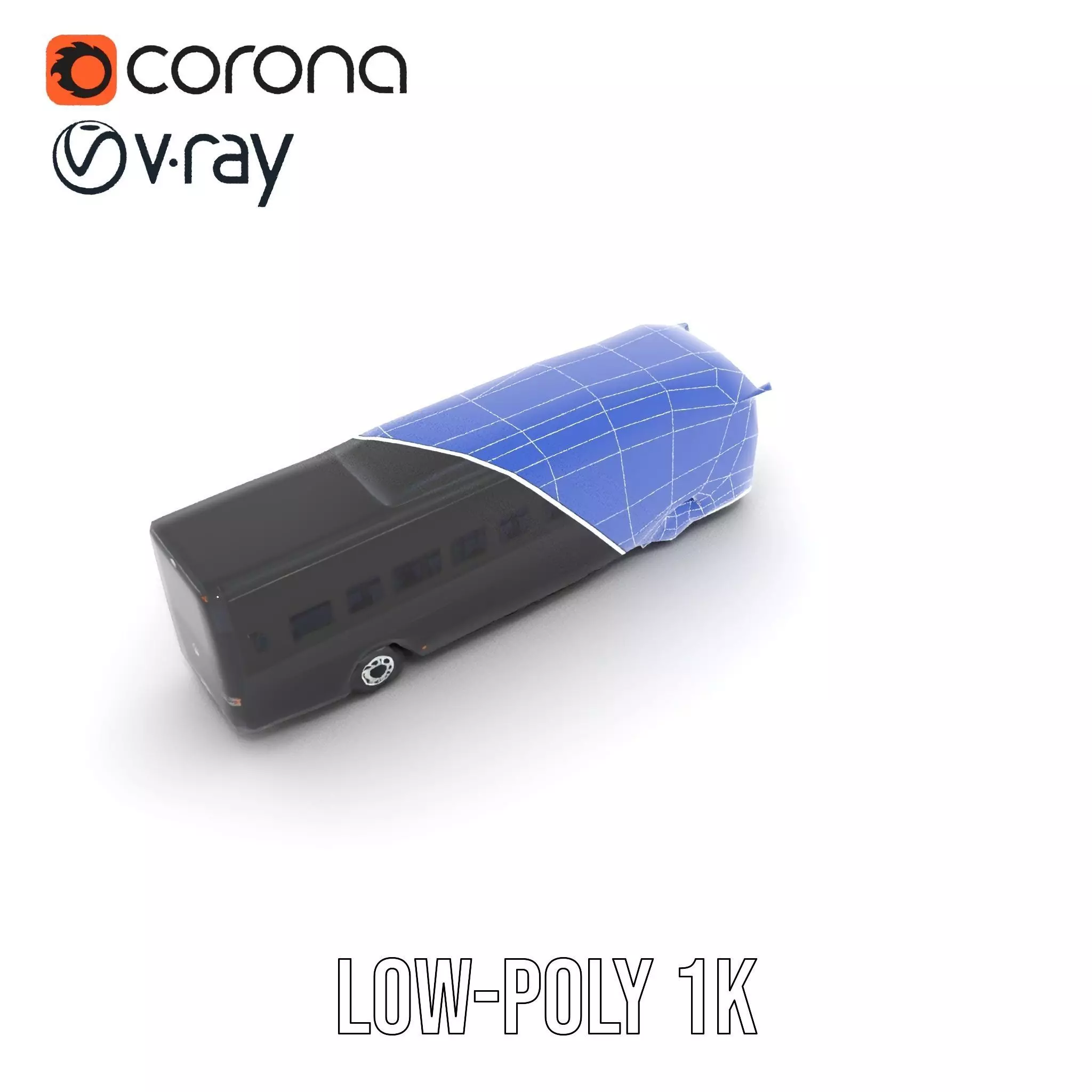 Sleek Black Bus model pack Low-poly 3D model_9