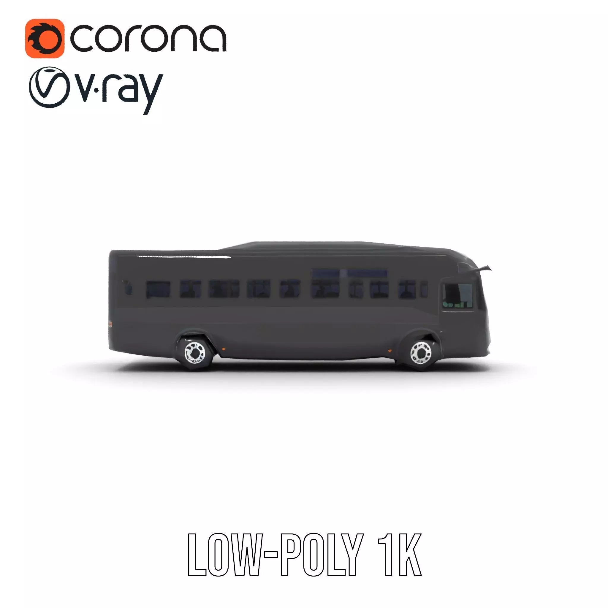 Sleek Black Bus model pack Low-poly 3D model_22