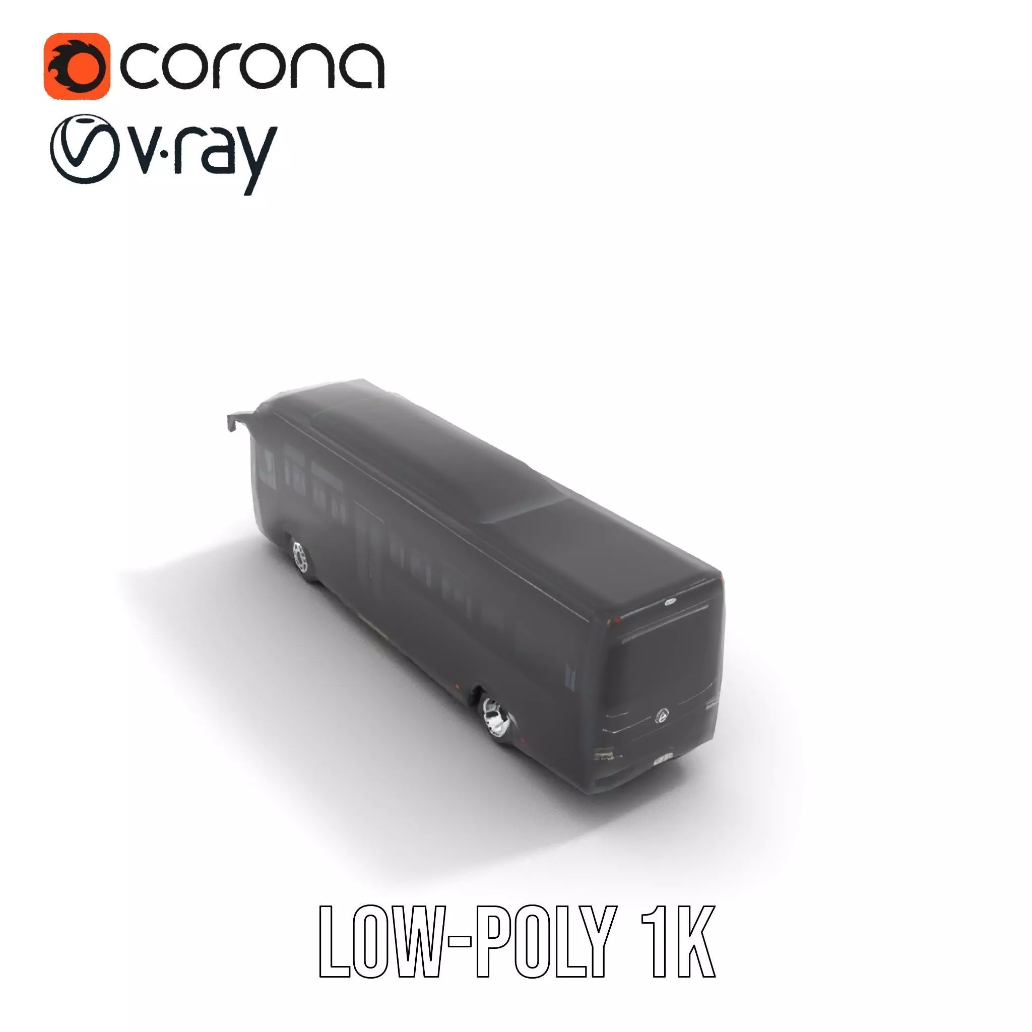 Sleek Black Bus model pack Low-poly 3D model_20