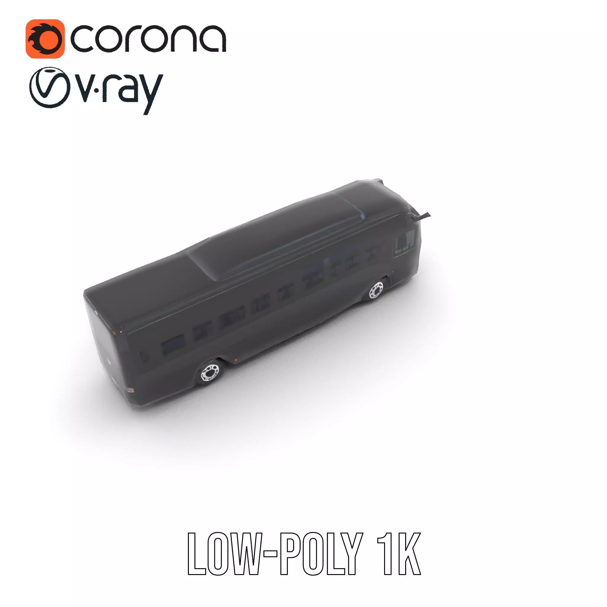 Sleek Black Bus model pack Low-poly 3D model_25