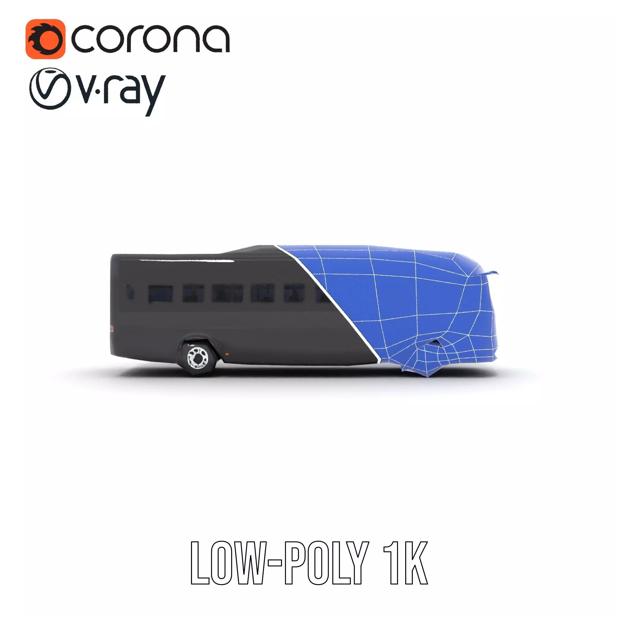 Sleek Black Bus model pack Low-poly 3D model_17