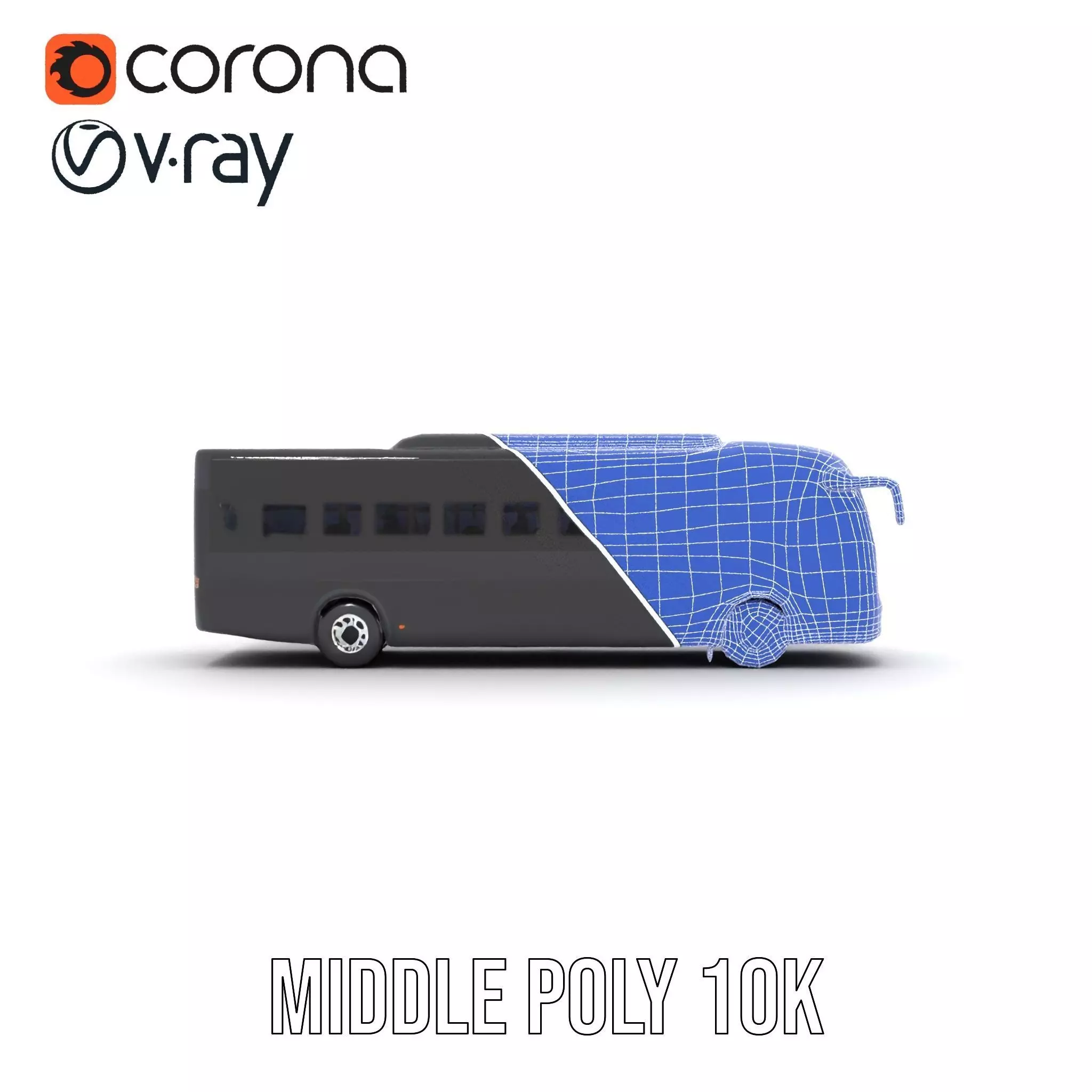 Sleek Black Bus model pack Low-poly 3D model_27