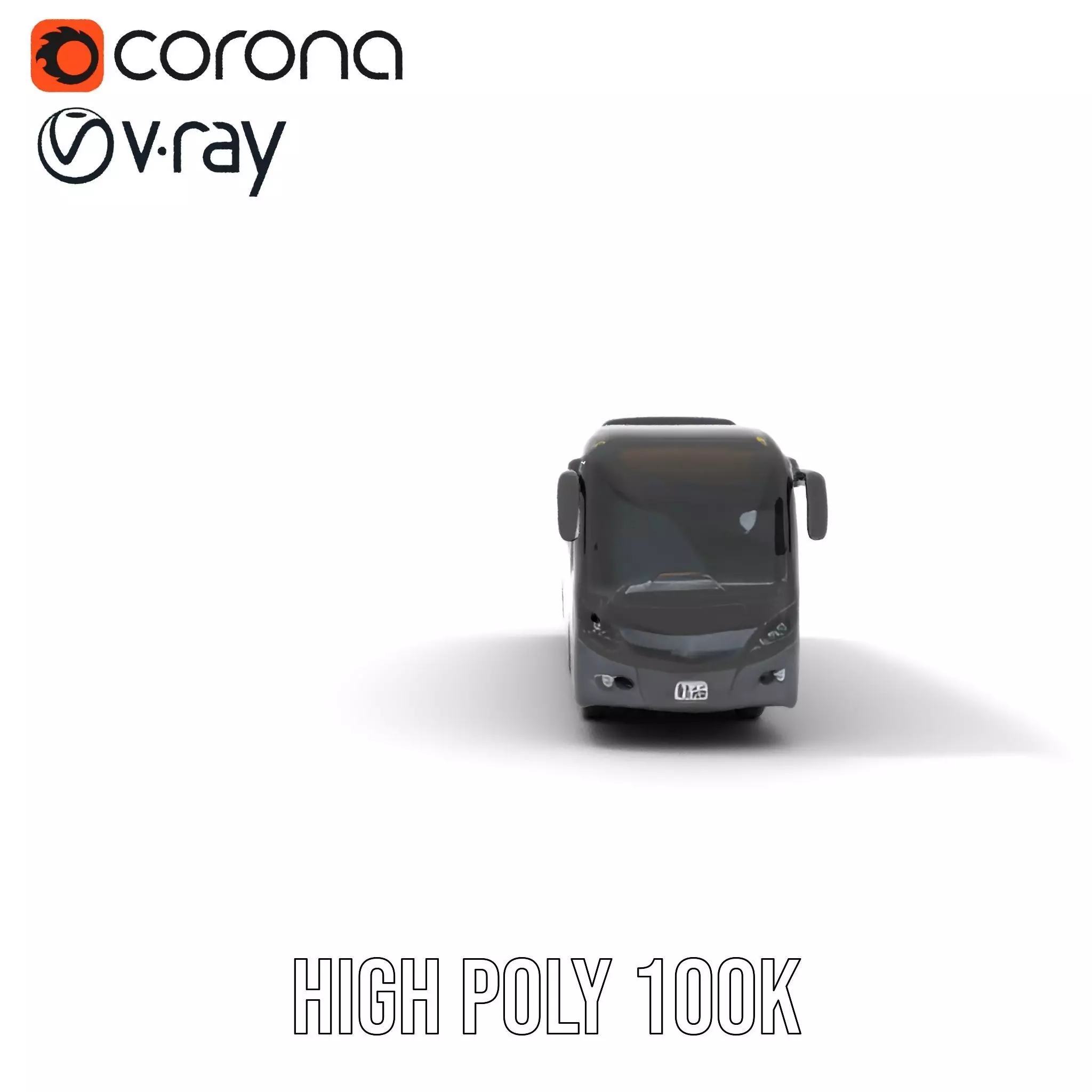 Sleek Black Bus model pack Low-poly 3D model_18