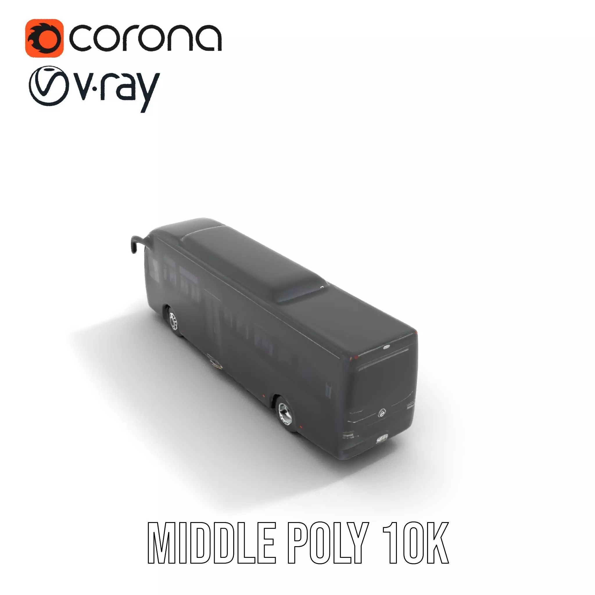 Sleek Black Bus model pack Low-poly 3D model_13