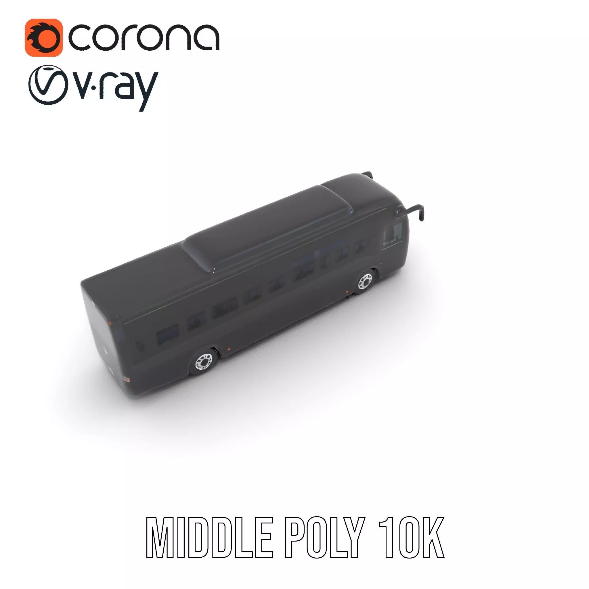 Sleek Black Bus model pack Low-poly 3D model_19