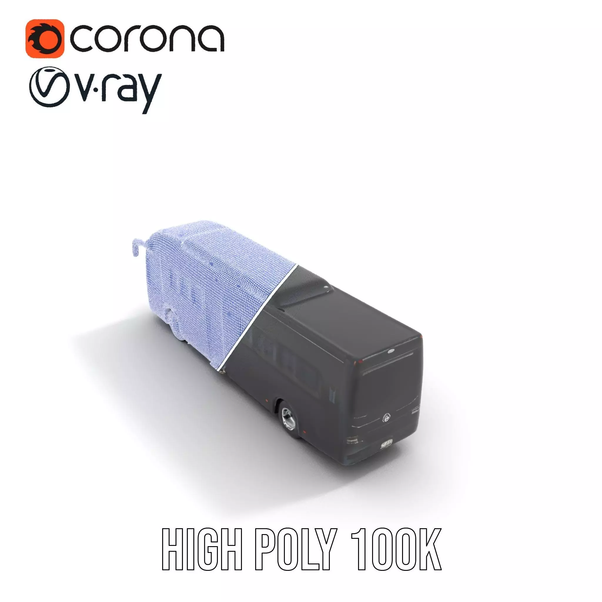 Sleek Black Bus model pack Low-poly 3D model_33