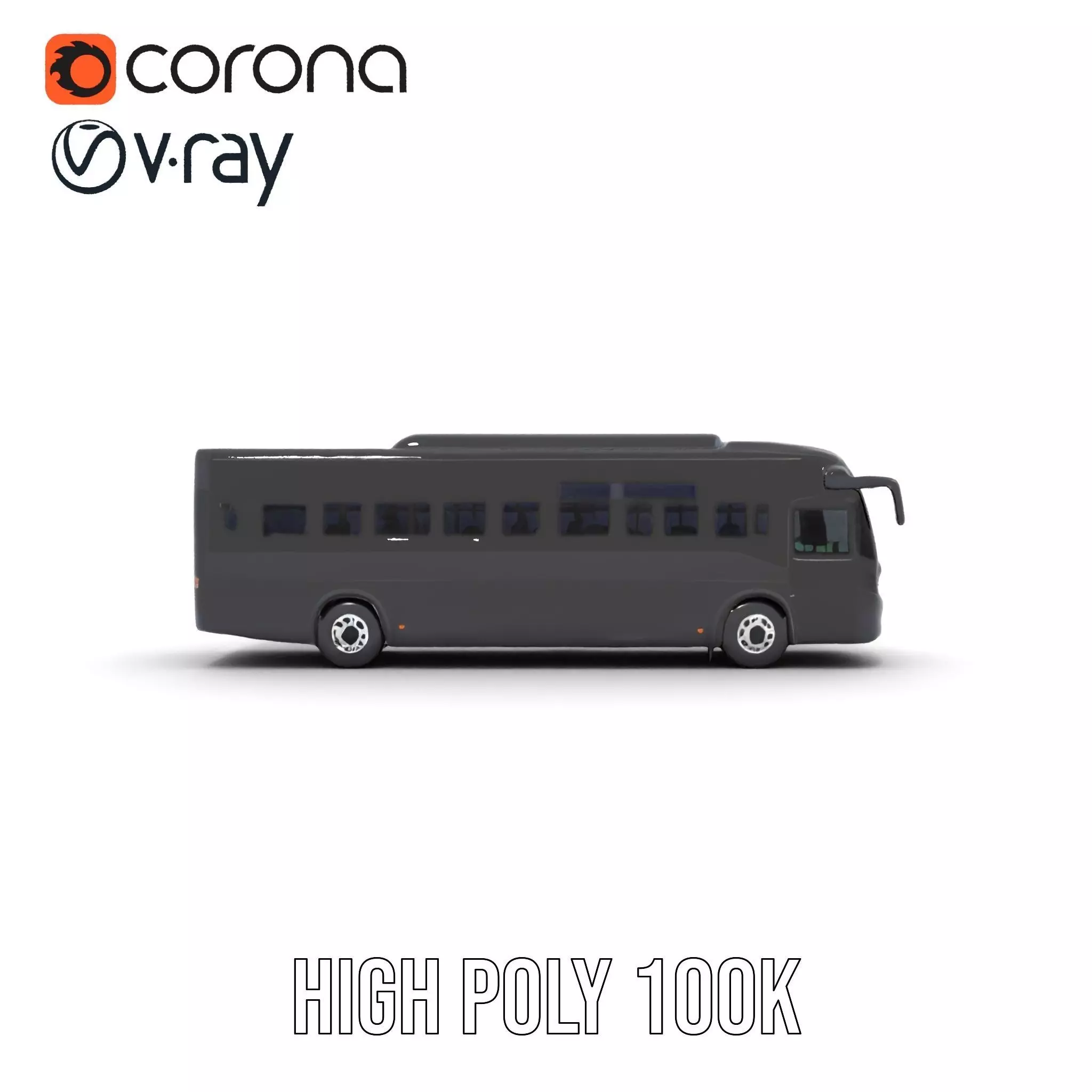 Sleek Black Bus model pack Low-poly 3D model_32