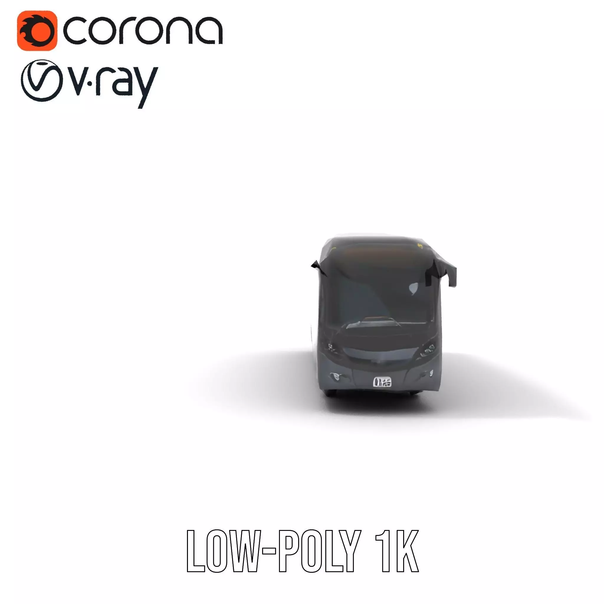 Sleek Black Bus model pack Low-poly 3D model_12