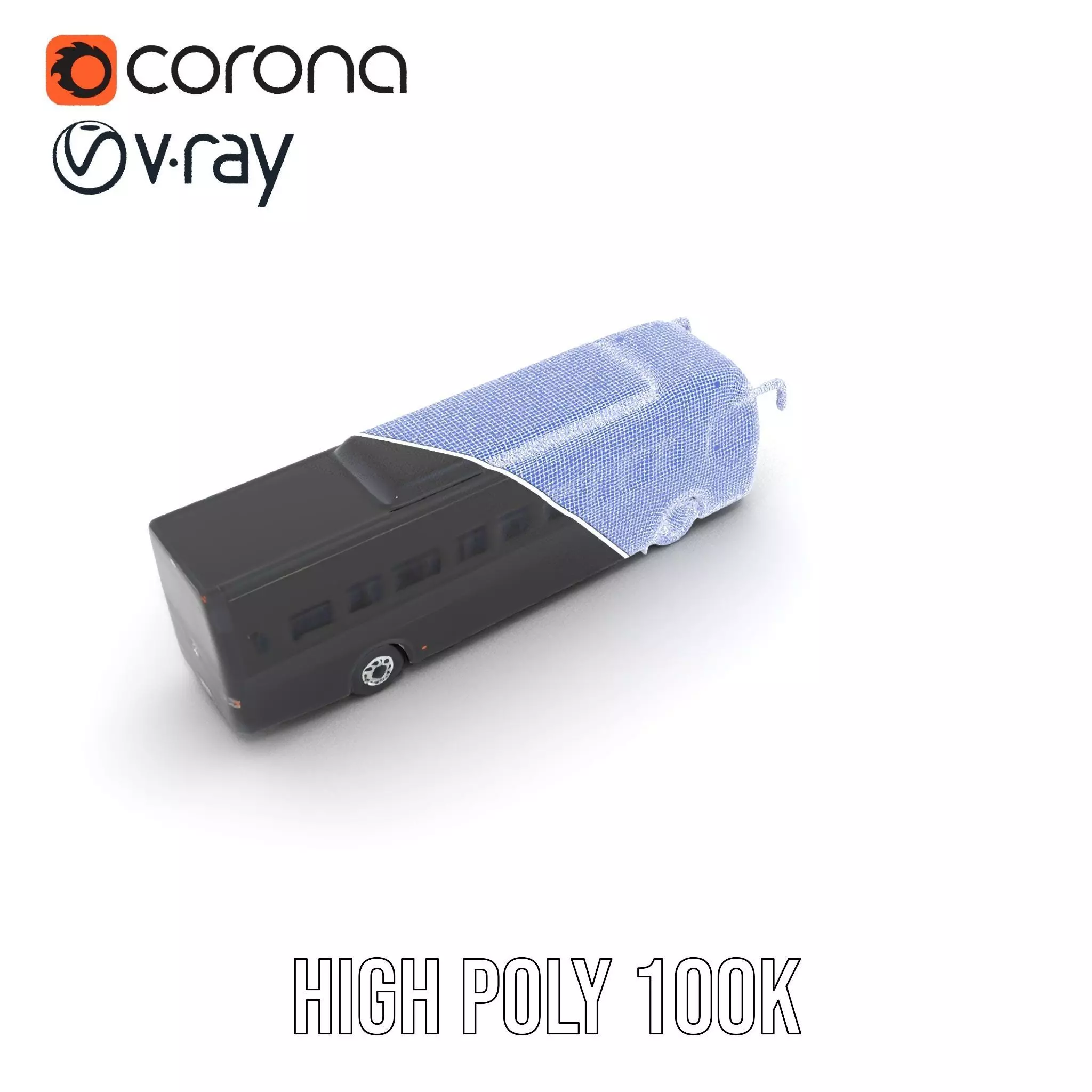 Sleek Black Bus model pack Low-poly 3D model_34