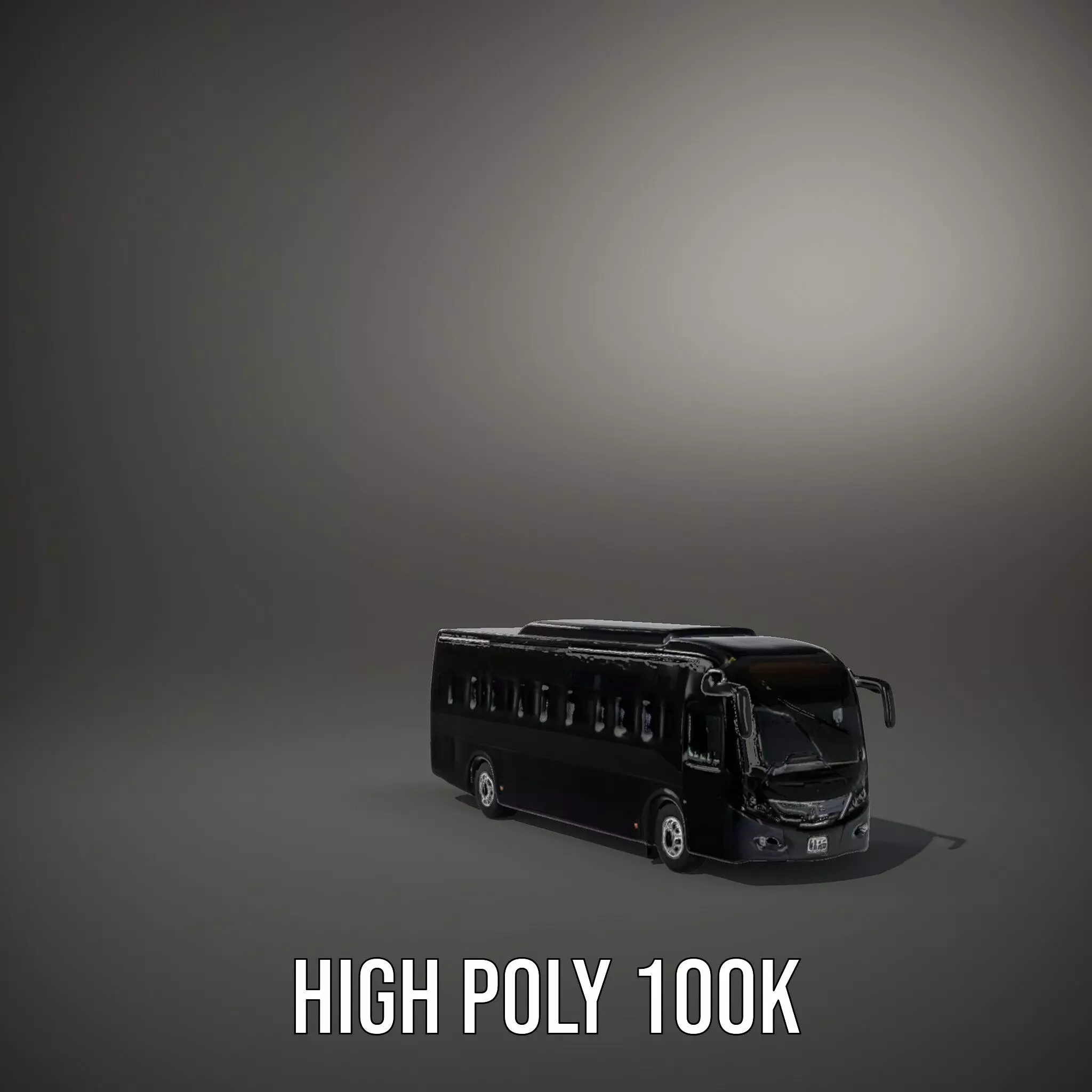 Sleek Black Bus model pack Low-poly 3D model_10