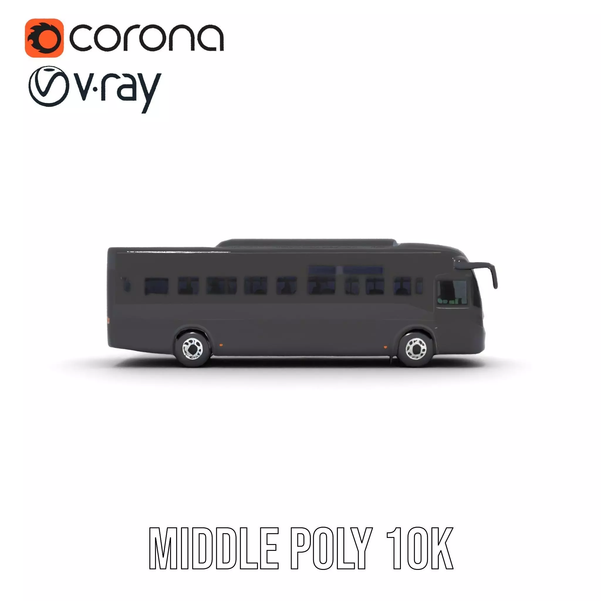 Sleek Black Bus model pack Low-poly 3D model_5