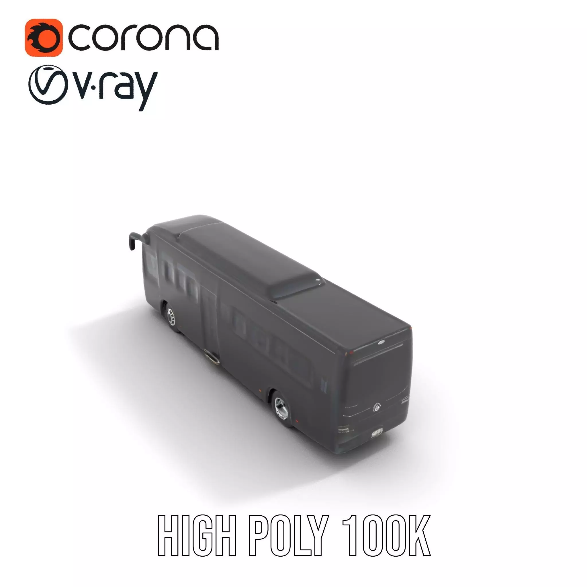 Sleek Black Bus model pack Low-poly 3D model_23