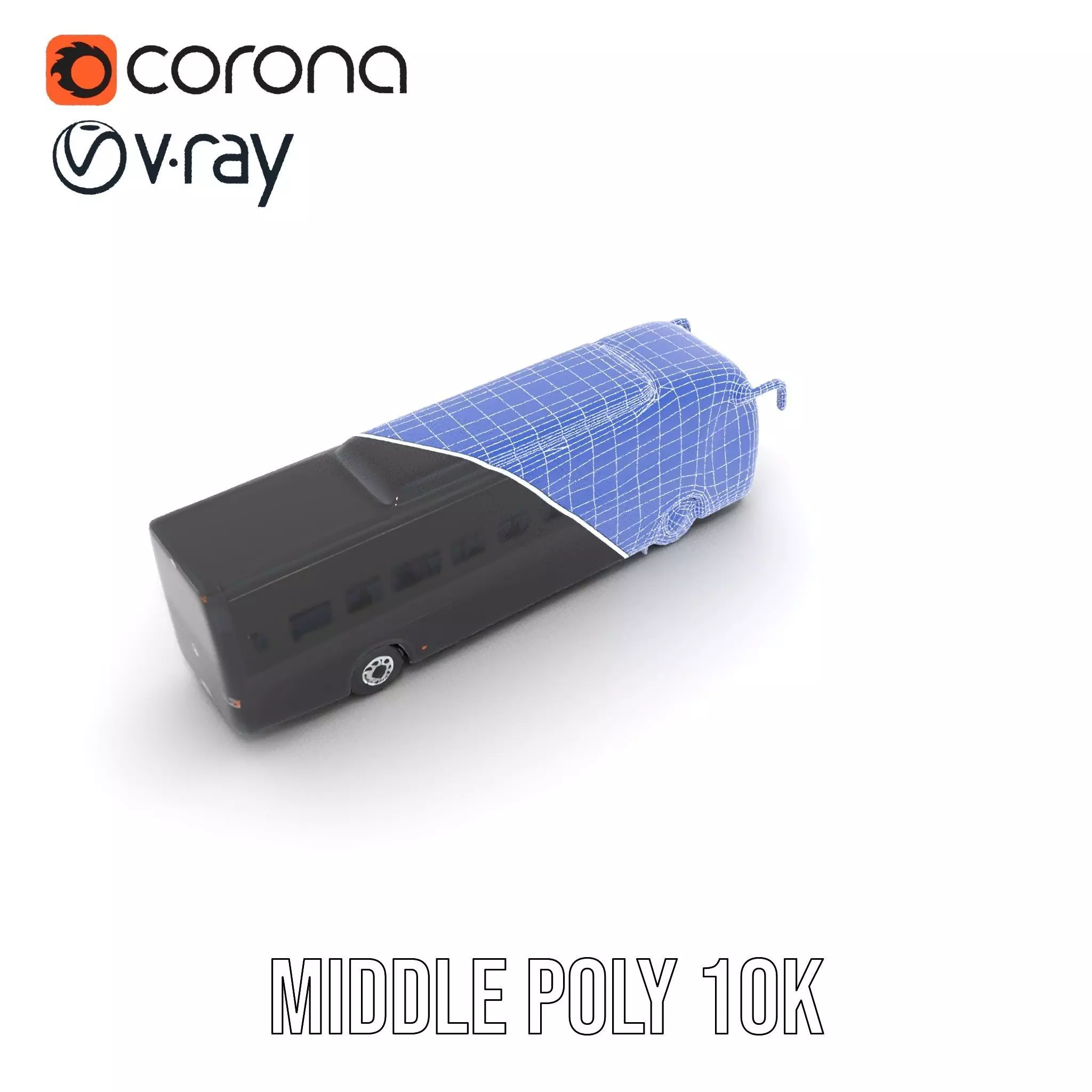 Sleek Black Bus model pack Low-poly 3D model_21