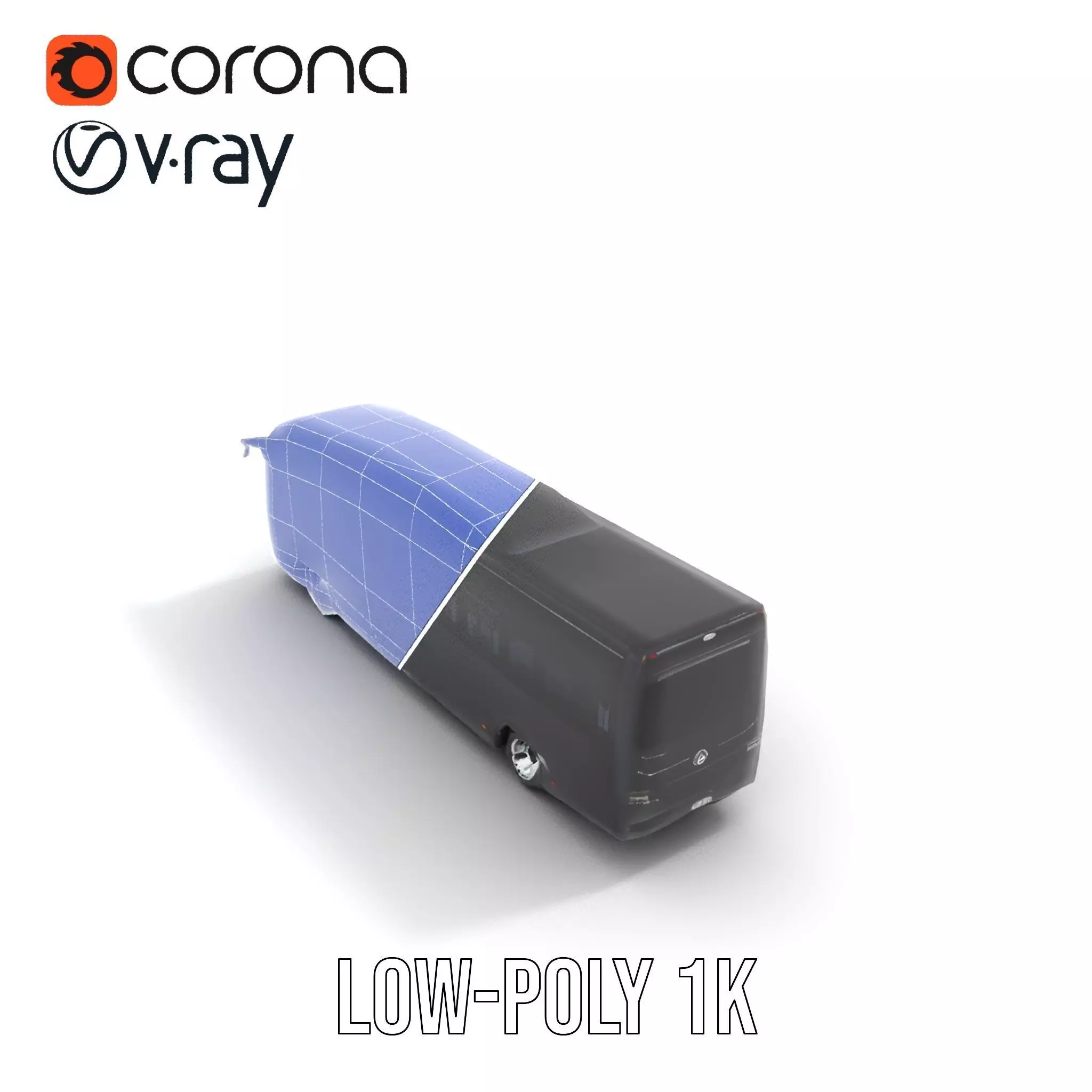 Sleek Black Bus model pack Low-poly 3D model_30