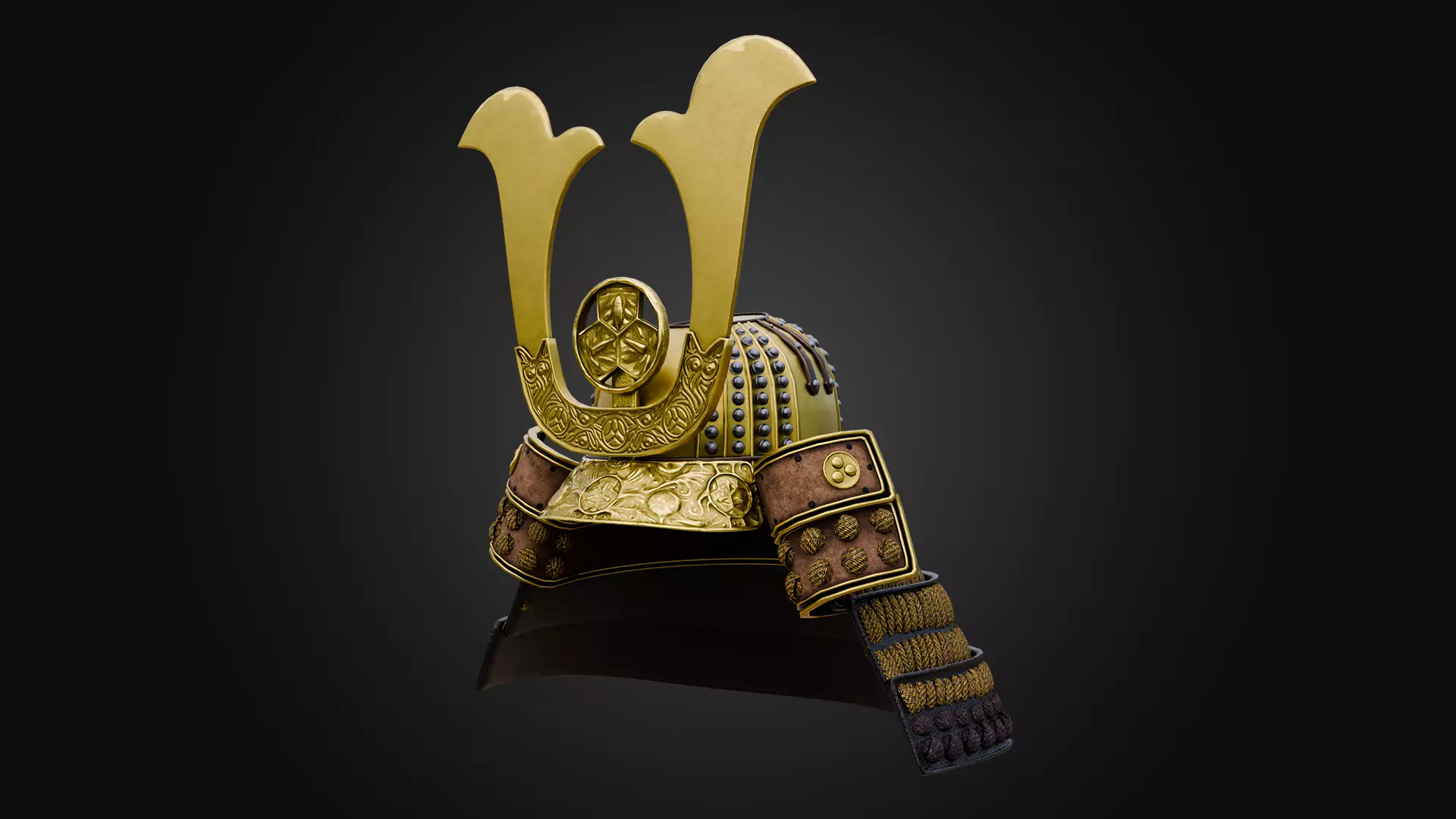 Japanese Samurai Helmet 3D model_0