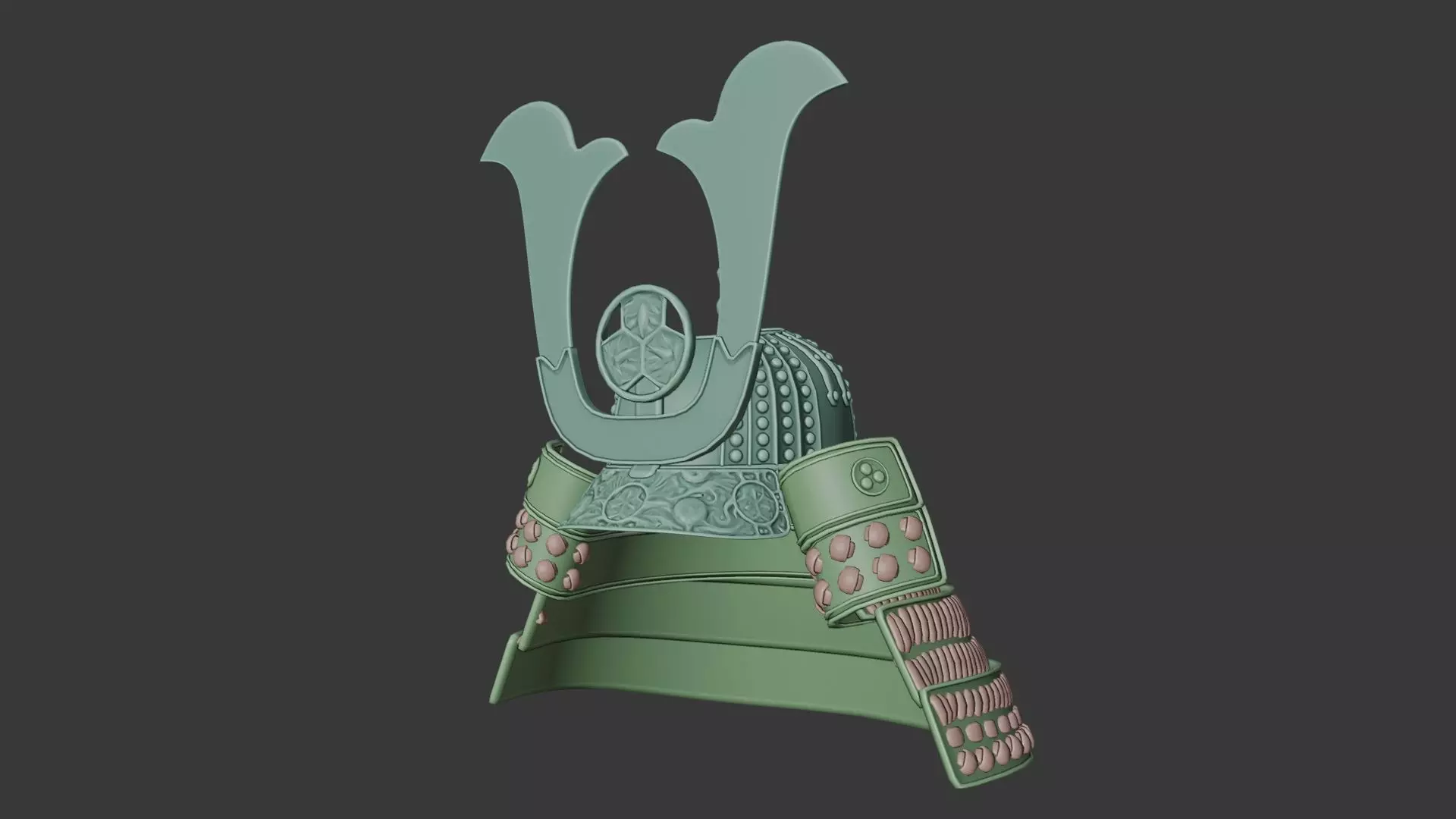 Japanese Samurai Helmet 3D model_6
