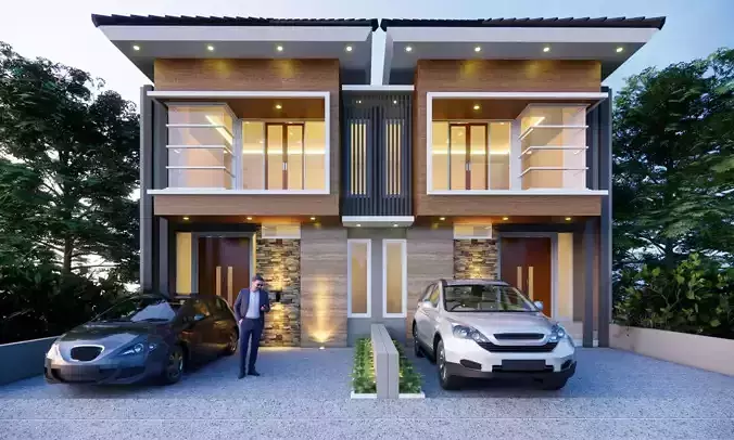 3D House Design Model Facade Only 8 3D model 3D House Design Model Facade Only 8 3D model