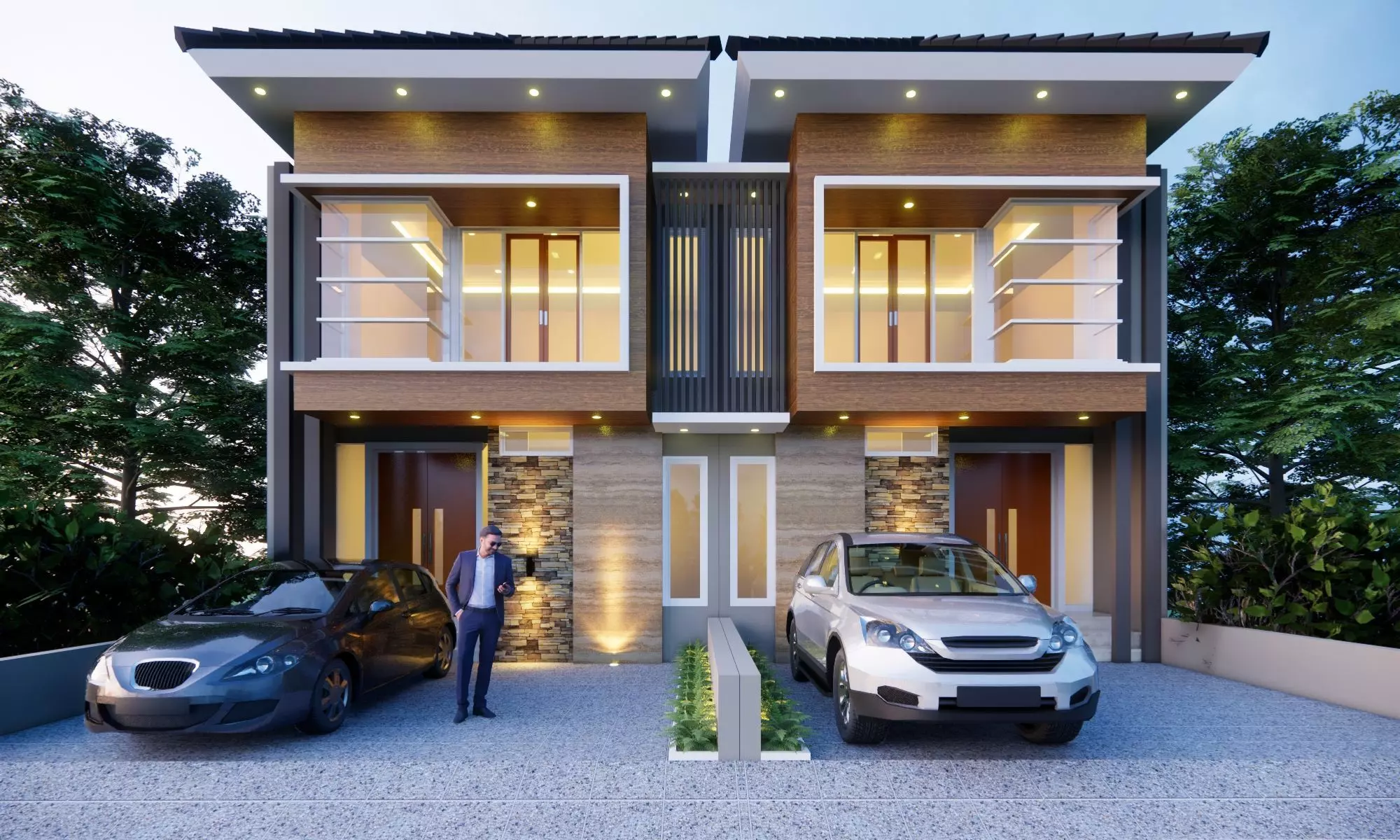 3D House Design Model Facade Only 8 3D model_0