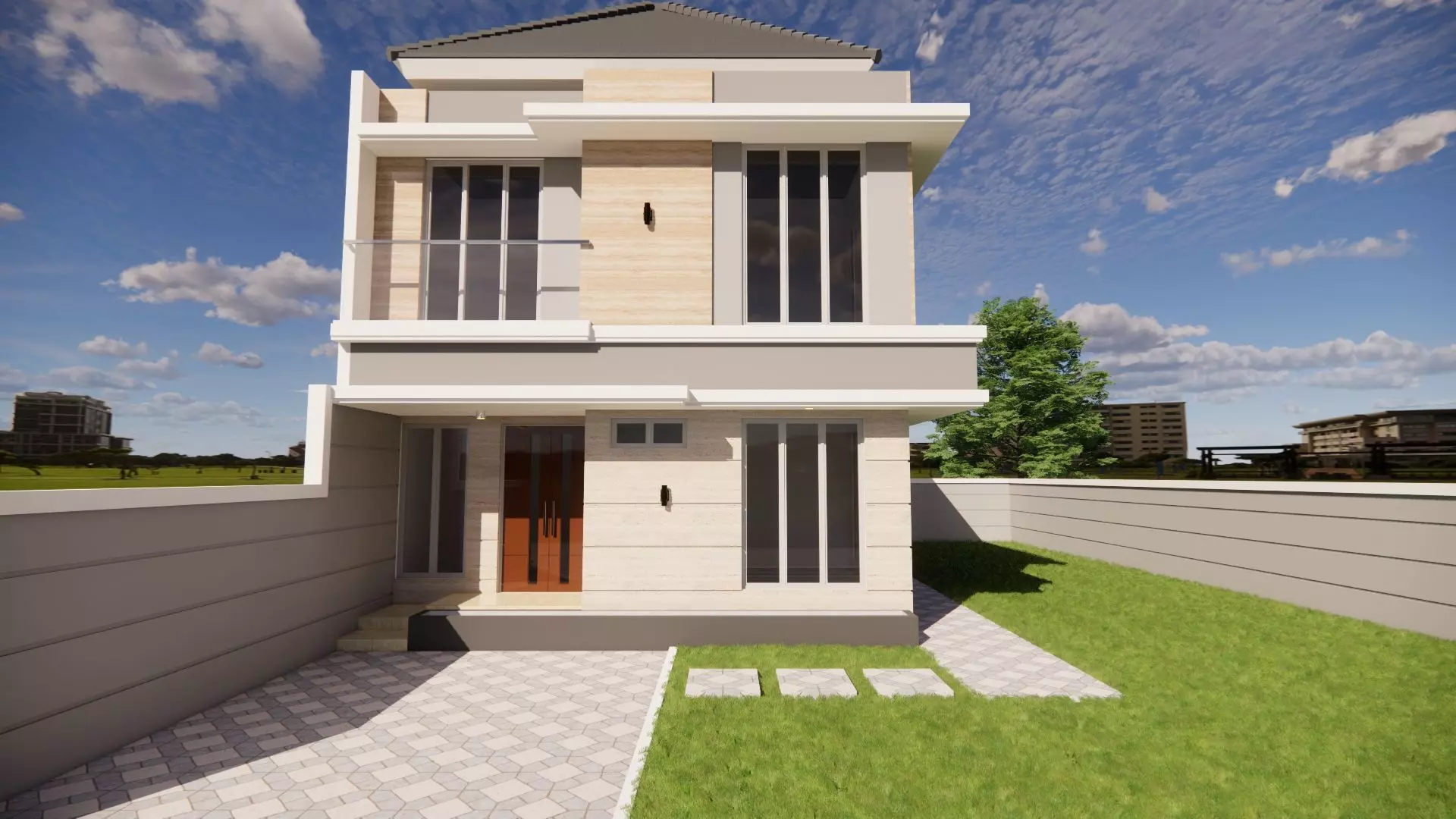 3D House Design Model Facade Only 9 3D model_1