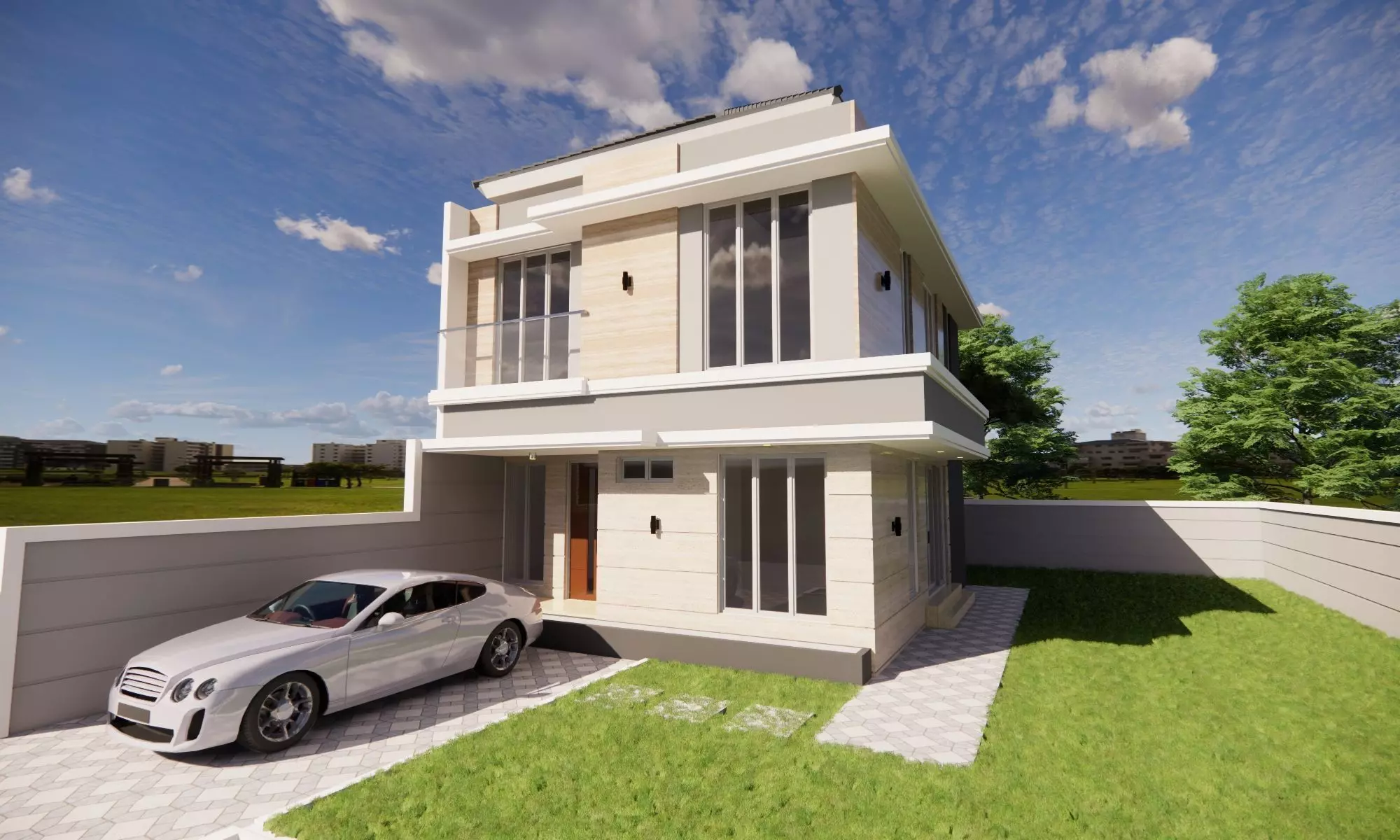 3D House Design Model Facade Only 9 3D model_0